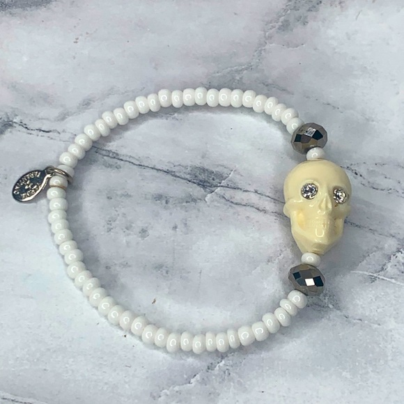 Tarina Tarantino Ivory Skull Stretch Bracelet